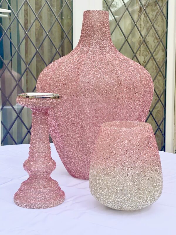 Pink Glass Beaded Decor Set For Home